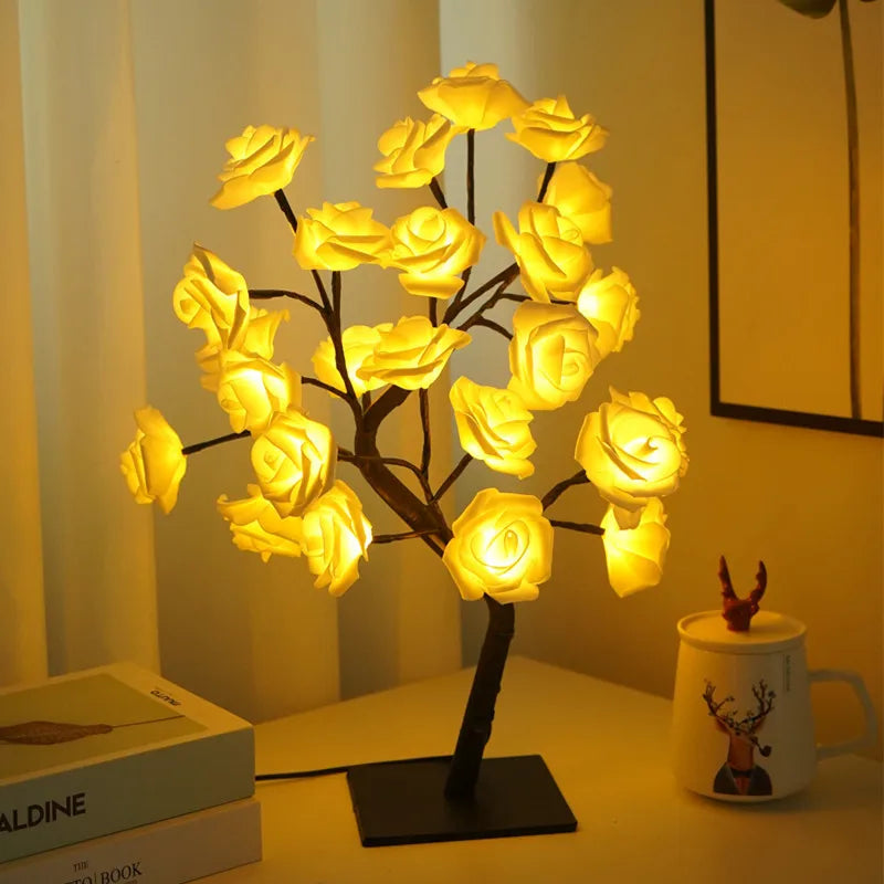 Rose Tree Lamp – 24 Glowing LED Roses