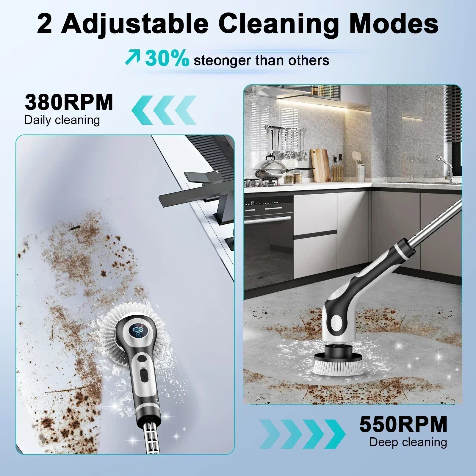 TINSOL 11-in-1 Smart Rechargeable Electric Cleaning Brush for Kitchen and Home Use