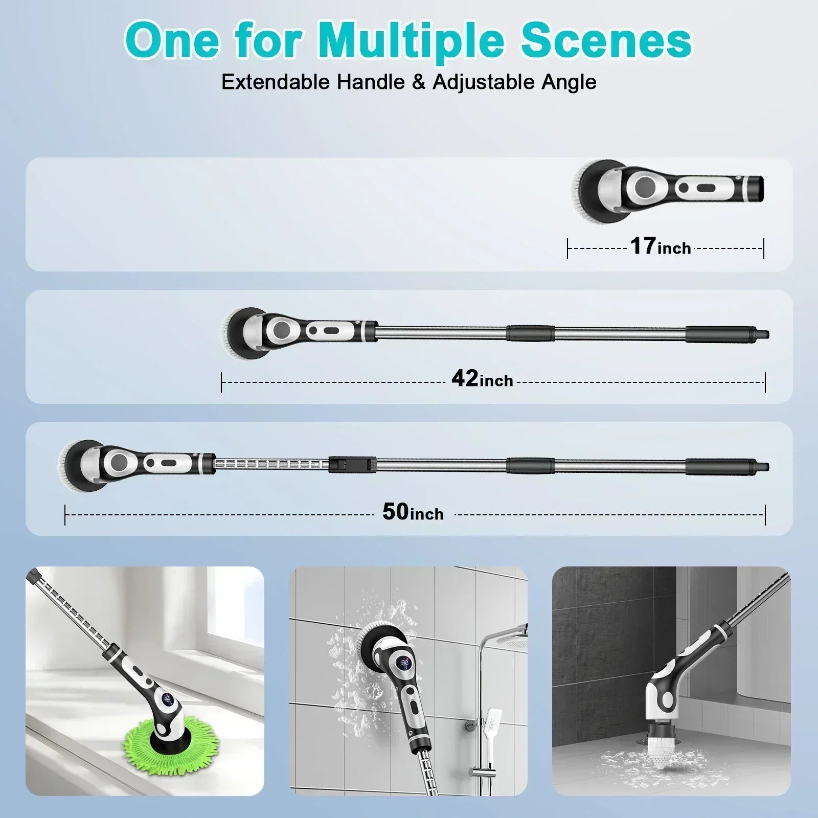 TINSOL 11-in-1 Smart Rechargeable Electric Cleaning Brush for Kitchen and Home Use