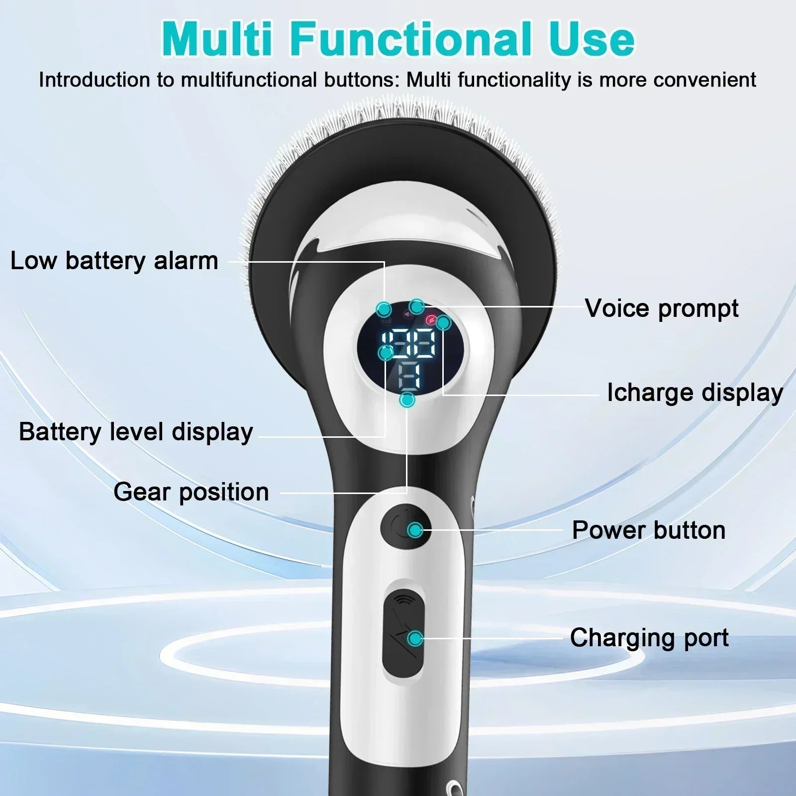 TINSOL 11-in-1 Smart Rechargeable Electric Cleaning Brush for Kitchen and Home Use