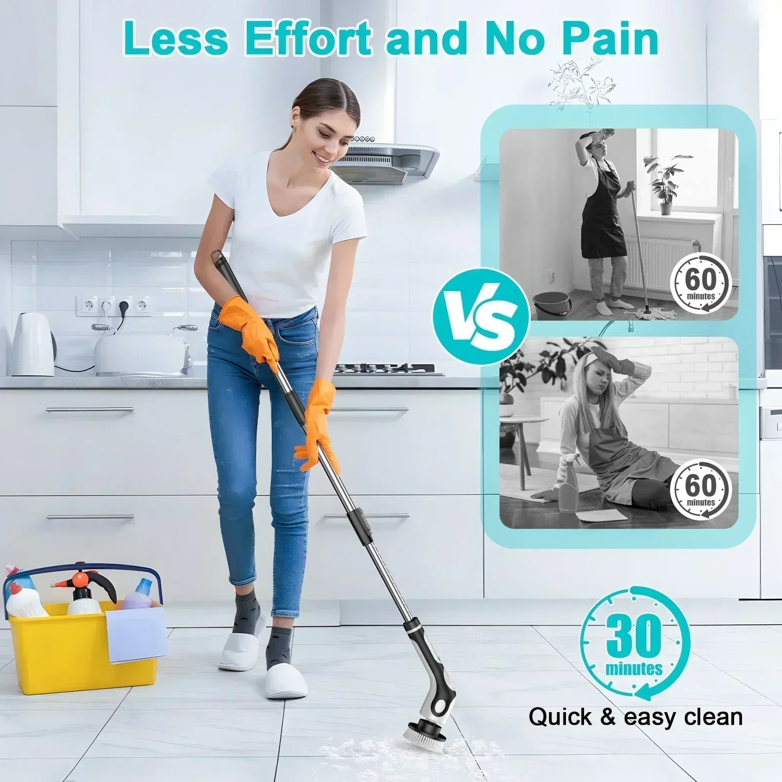 TINSOL 11-in-1 Smart Rechargeable Electric Cleaning Brush for Kitchen and Home Use