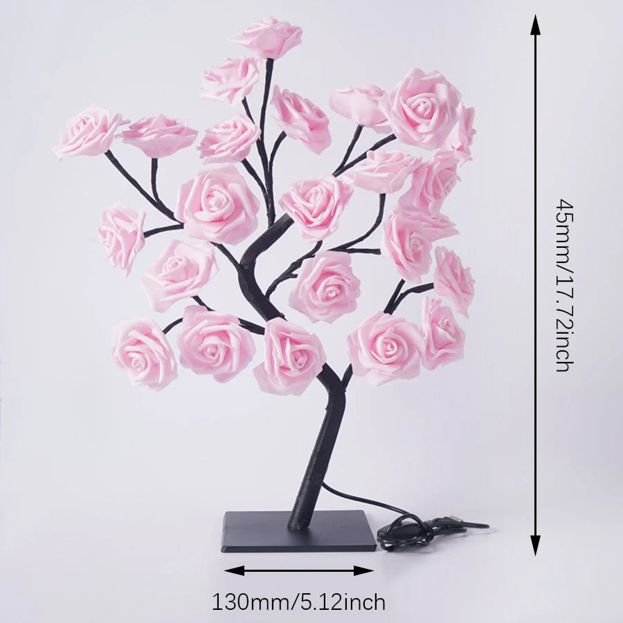 Rose Tree Lamp – 24 Glowing LED Roses