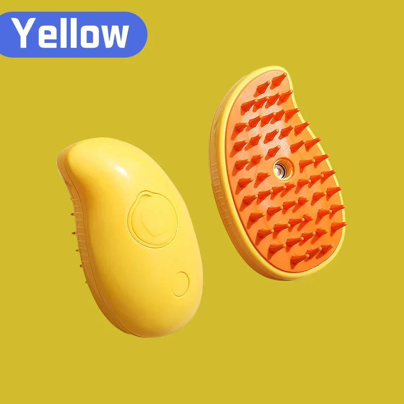 3-in-1 Steam Spray Pet Grooming Brush – Foldable, for Cats & Dogs