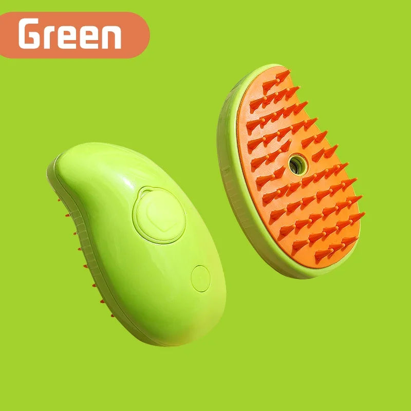 3-in-1 Steam Spray Pet Grooming Brush – Foldable, for Cats & Dogs