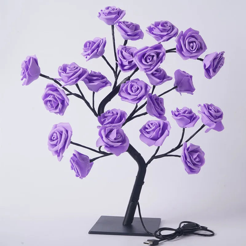 Rose Tree Lamp – 24 Glowing LED Roses