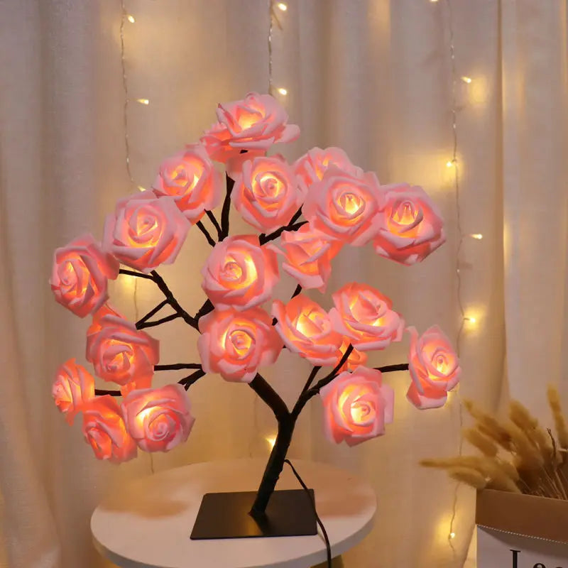 Rose Tree Lamp – 24 Glowing LED Roses