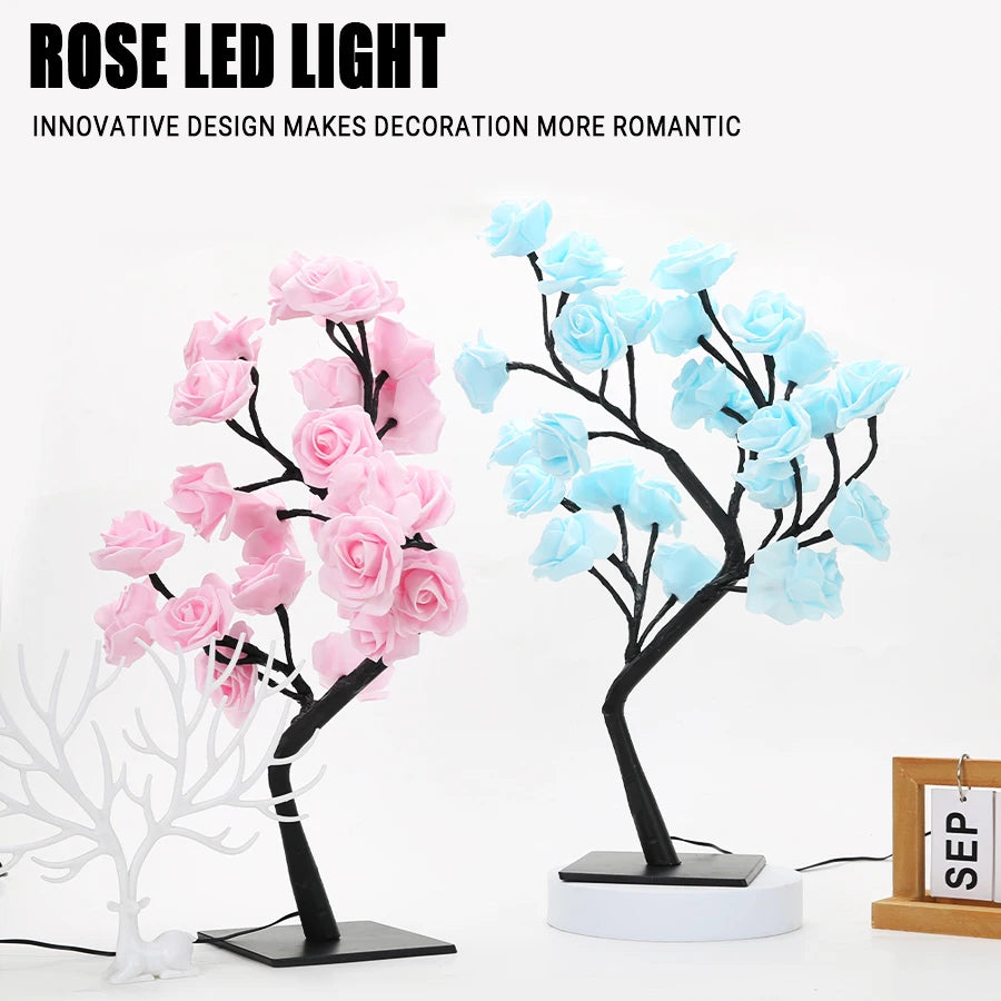 Rose Tree Lamp – 24 Glowing LED Roses